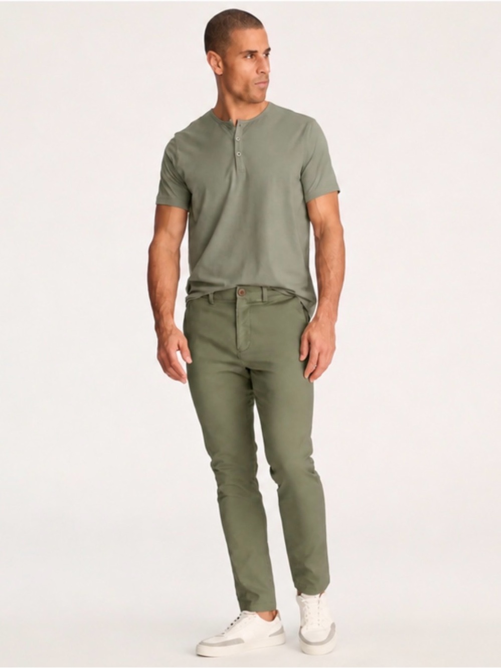 UNTUCKit Men’s St. Clair Relaxed Fit 5-Pocket Chino Pant Green 30x32 Flat Front